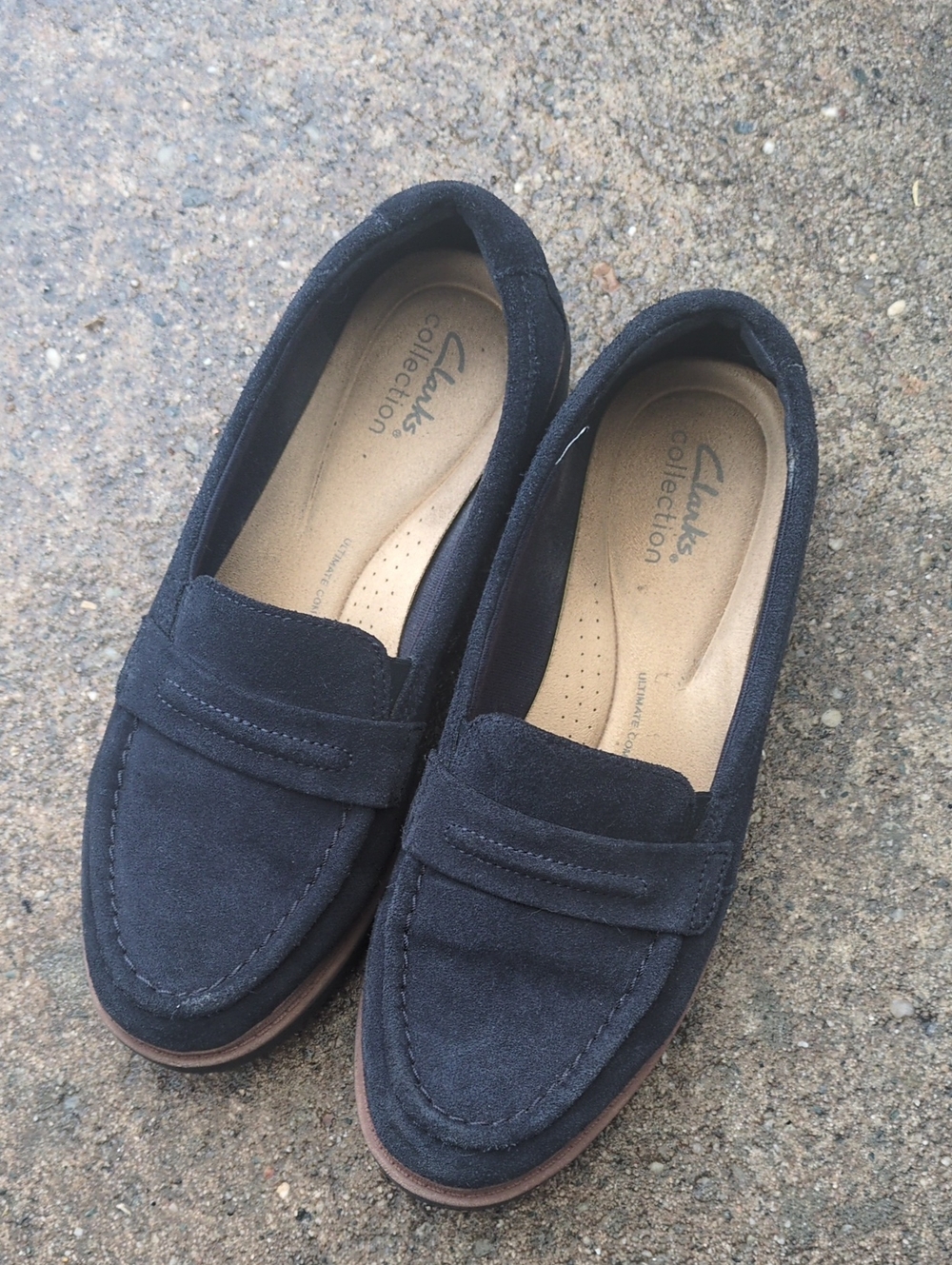 Clarks 8 Blue Suede Spring Fall Loafer Slip On